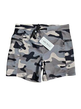NWT | Shadow Camo Quick-Dry Mesh Lined Swim Shorts Zipper Pockets | Medium